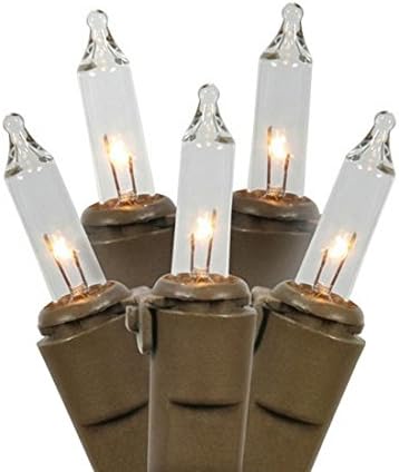 Vickerman Clear Mini božićne lampice s razmakom od 4 i smeđom žicom, set od 100