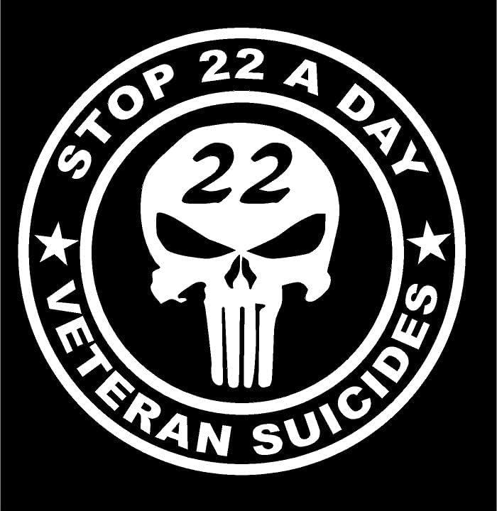 5,5; 5,5 zaustavite 22 samoubojstva veterana dnevno vinilna naljepnica vojna naljepnica na braniku, prozorima, automobilima, kamionima,