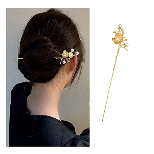 Biserne kopče za kosu štapići za pribor za kosu za žene štapići za kosu za punđe Kineska kopča za Zlatni cvijet kineske vjenčane kopče