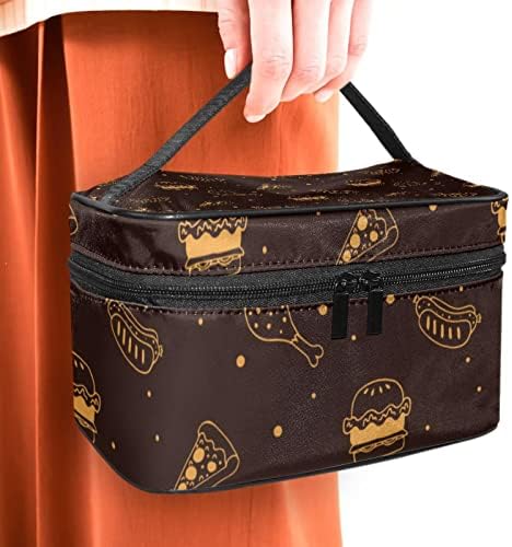Ručno nacrtani uzorak brze hrane kozmetička torba prijenosna putopisna torba za toaletne torbe za žene i djevojke