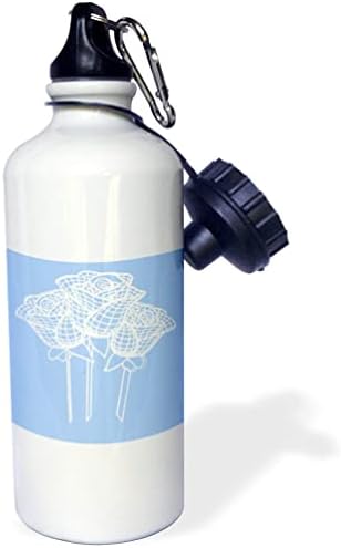 3Drose zamršena čipkasta mrežasta dizajn bijela jorkšir ruža - boce s vodom
