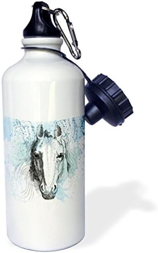 3Drose plava akvarelna konjana slamna crtana boca s vodom, 21 oz, višeslojna