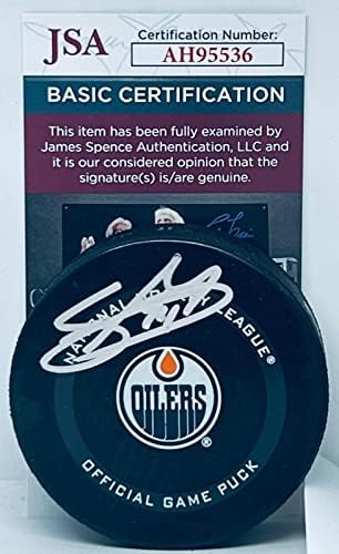 Stuart Skinner potpisao je službeni pak Edmonton Oilers s autogramom-NHL pak s autogramom