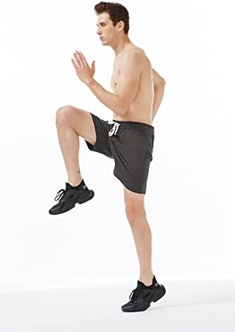 Arloesi mens 5,5 atletske kratke hlače u teretani pamučni jogger znoj kratke hlače s džepovima
