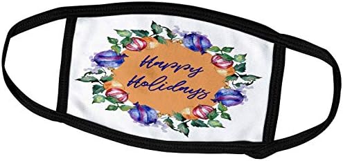 3Drose Happy Holidays Vijenac ljubičastih i crvenih ukrasa - pokrivači za lice