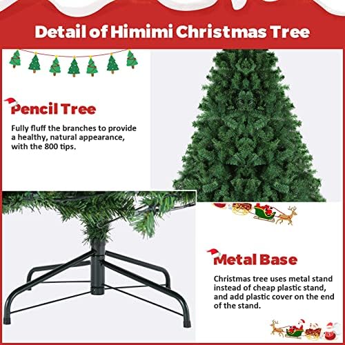 6ft Umjetni praznični božićno drvce, neobično vrhunsko zglobove smreke odmor božićno stablo s metalnim sklopivim postoljem za dom,