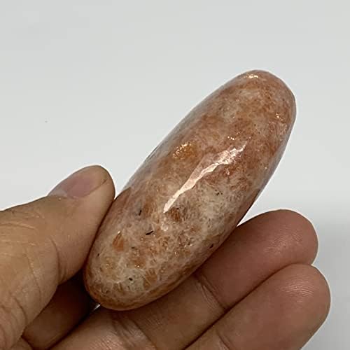 92,1 grama, 2,3 x 1,7 x 0,9 Sunstone Palmstone, oblik galeta palminog kamena iz Indije, srušio se, Reiki Healing, dragulj, čakra, B21986