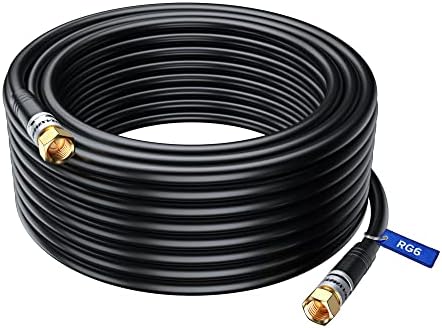 RG6 koaksijalni kabel - trostruko zaštićen, bakreni kabel bez kisika za TV, Internet i više - fleksibilni koaksijalni kabel [50ft /