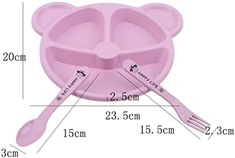 Podijeljeni Tanjuri za hranjenje beba s dubokim stranicama s tri odjeljka za jednostavno samostalno hranjenje, mogu se prati u perilici