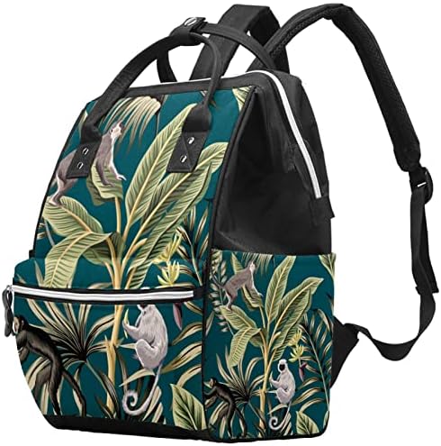 Guerotkr putovanja ruksak, ruksak s pelenom, ruksak pelena, banana stabla majmuna tropska biljna uzorka