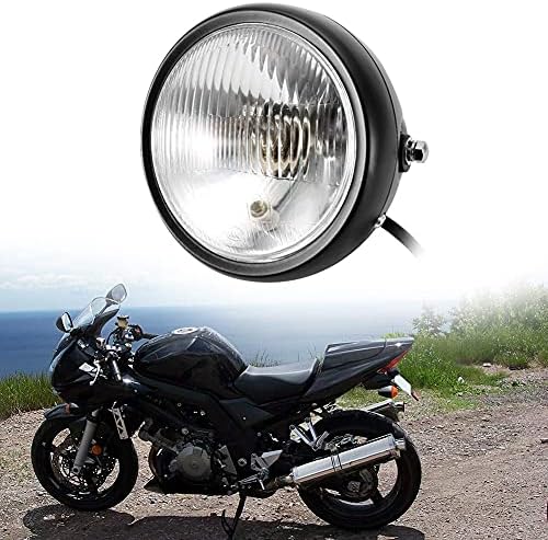 Prednja svjetla za motocikle A. M., višenamjenska Retro svjetla za motocikle s crnim kućištem i bijelim objektivom, prednja svjetla