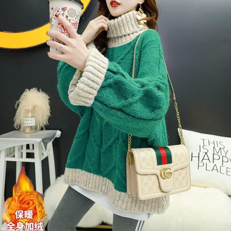 Zimski džemper s visokim vratom s plišanim ženama na runu