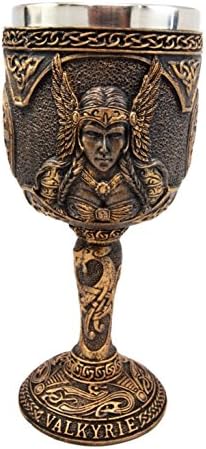 Atlantski kolekcionarski predmeti nordijska mitologija duh Vikinga božica Valkira 7 oz čaša za vino od smole s oblogom od nehrđajućeg