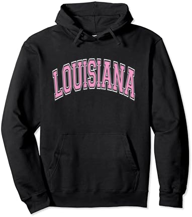 Louisiana Varsity stil ružičasta kapuljača s tekstualnim puloverom