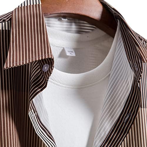 XZHDD Klašene košulje za muške, proljetni dugi rukavi provjereni tiskani gumb Donji vrhovi tinejdžeri modni vitki fit casual majica