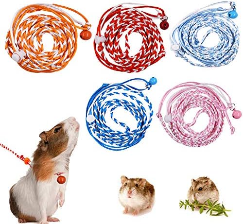 Woyous Hamster Panes 5 Komadi Podesivi kabelski svežanj za male životinje u konopcu za olovo za kućne ljubimce, štakor, miš, kabelski