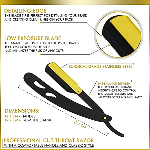 Lodhry Professional Straight Edge brijanje britvice britvice za muškarce + pojedinačne oštrice, muški ručni brijač za brijanje Salon