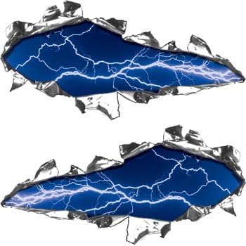 RUPIRANI / TORN METAL Izgled naljepnice Lightning Blue - 6 H x 12 W
