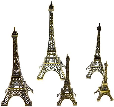 Derblue 5pcs Eiffel Tower Statup, Metalni Paris Eiffel Tower Decor Figurice Replika, DRUGI SOB SOBE SOBE DECOR Stand Stand Stand Stand