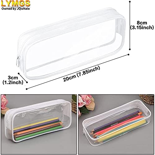 Lymgs Clear PVC futrola olovke, prozirna plastična vodootporna prijenosna torbica s patentnim zatvaračem Ispitna torba za olovku Toaletne