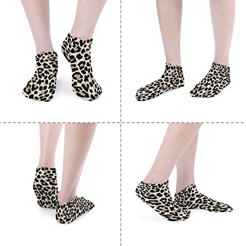 Leopard uzorak 5 parova smiješne trčanje čarapa za gležnjeve atletske čarape bez showa ublažene za muškarce žene