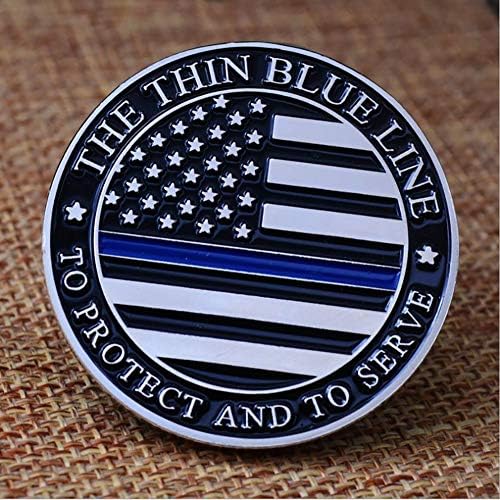 Tanka plava linija živi Matter policijski američki izazov novčić
