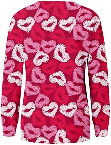 Jjhaevdy valentines plus veličina pulover žene o-vratni vrhovi pulover dugih rukava ljubav srce grafički gornji par majice vrhovi
