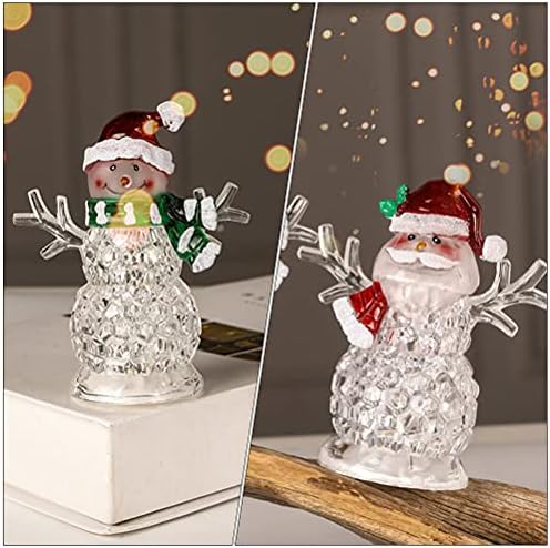 Aboofan 2pcs božićna elektronička LED svjetla ledeni snjegović Mala svjetla stol za ukrasi za božićni dekor doma