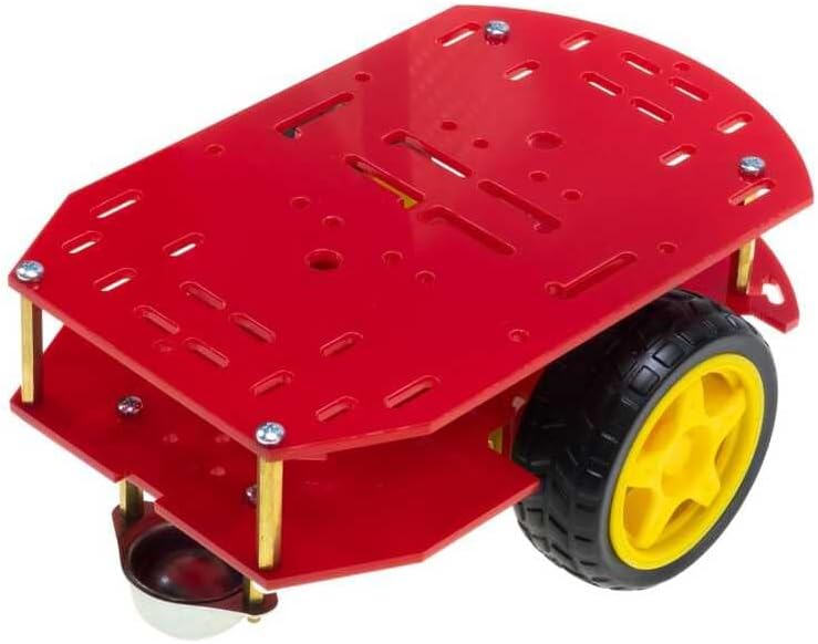 Robotistan - Višenamjenska platforma za mobilne robote - Rex serija šasije - Crvena boja - pogodna za STEM