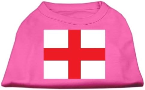 Mirage PET PROIZVODI 10-inčni St. George's Cross English Flag Screen Print majica za kućne ljubimce, male, svijetlo ružičaste