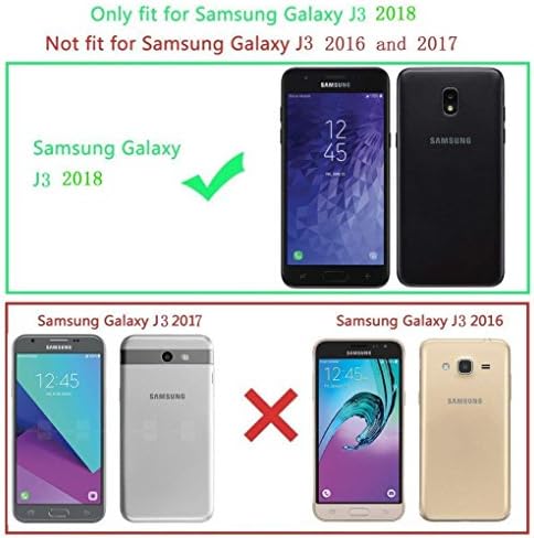 Galaxy J3 2018, J3 Achieve, J3V, J3 V 3. generacije, J3 Star, torbica Amp Prime 3, [s cvjetnim reljefni] Kožni novčanik, drop-zaštitna