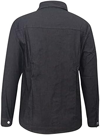 Ženski traper kaputa bluza vrhni modni solidni gumb dolje ležerni lakirani džep za šivanje dugih rukava košulje jakne