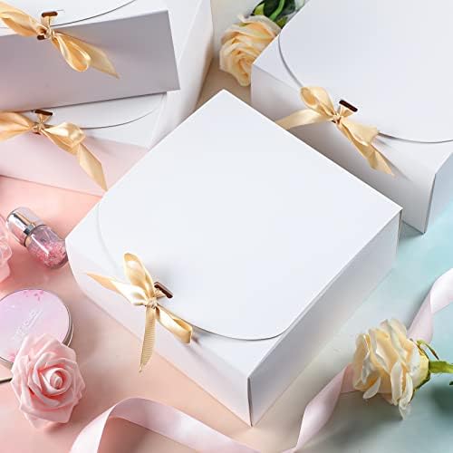 12 kom poklon kutija s poklopcima 8 inča 8 inča 4 inča kutija za prijedloge djeveruša Crne poklon kutije za vjenčanje rođendanski poklon