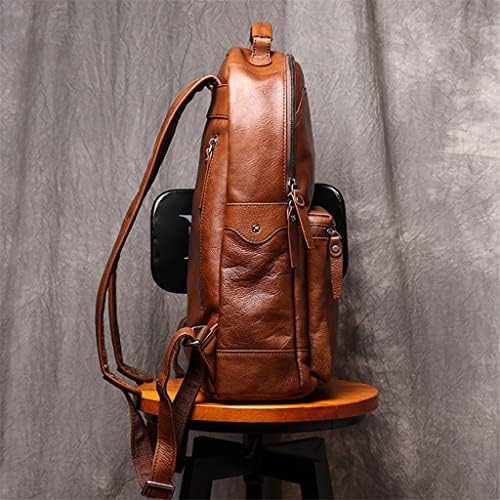 Gppzm originalni kožni mengak ruksak 14 inčni prijenosni ruksak ruksak ruksak ruksak muški ruksak smeđi ruksak krava