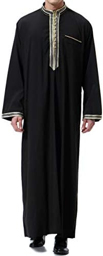 Islamska muška odjeća kaftan maxi-muslima mužjaka mužjaka duga rukava abaya dubai pamuk