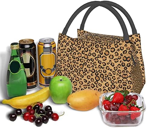 Torba za ručak od divljeg leoparda s uzorkom životinja-kutija za ručak prijenosna višenamjenska torba za toplinsku izolaciju pogodna