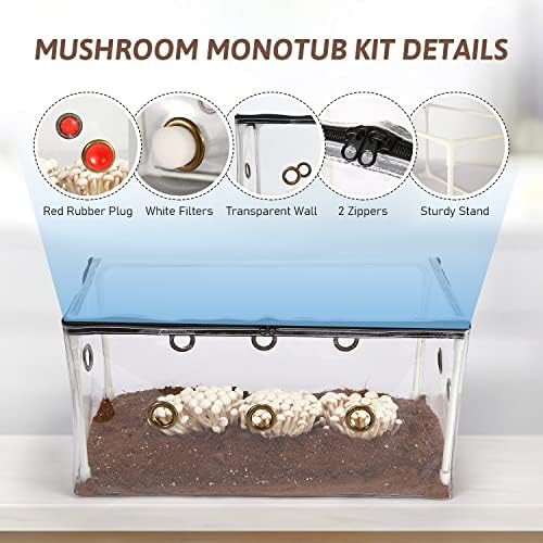 EBSTL gljiva monotub komplet kućna gljiva za uzgoj gljiva šator za gljive uštedite svoje mikološke gljive za uzgoj utikača i filtri