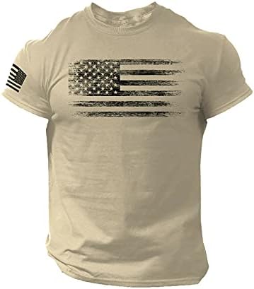 Beuu Patriotske majice za muške, 4. srpnja američka zastava Slim Fit majice za majicu retro vrhovi mišića s kratkim rukavima