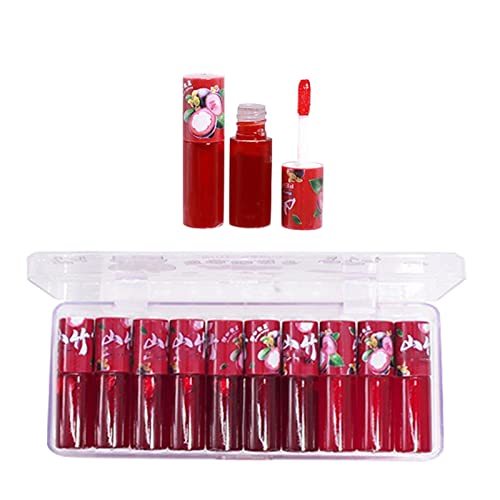 Set od 10 glazura za usne voćna glazura za usne kreativna za svakodnevnu upotrebu baršunasti tekući ruž Kozmetika Mokri I Divlji sjaj