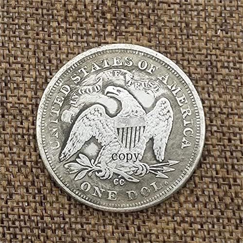 1844. američka sloboda ženska replika Morgan Prigodna kovanica ručno isklesana američka smiješna kovanica Američka komemorativna služba