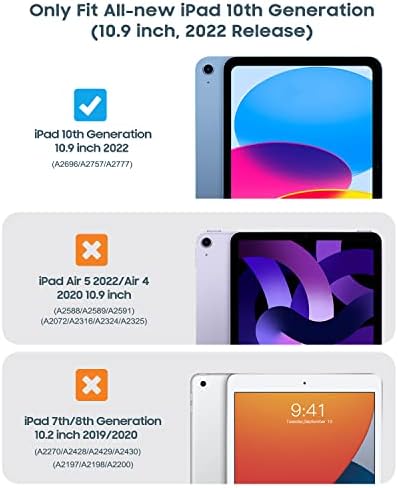 Rotirajuća futrola Timovo za iPad 10. generaciju 2022, iPad od 10,9 inča, 90 stupnjeva rotirajući poklopac pametnog postolja za iPad