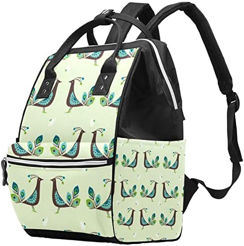 Slatka paunova uzorka pelena s pelenom ruksak bebe pelene pelene vrećice za presvlačenje multi funkcije torba za putnički kapacitet