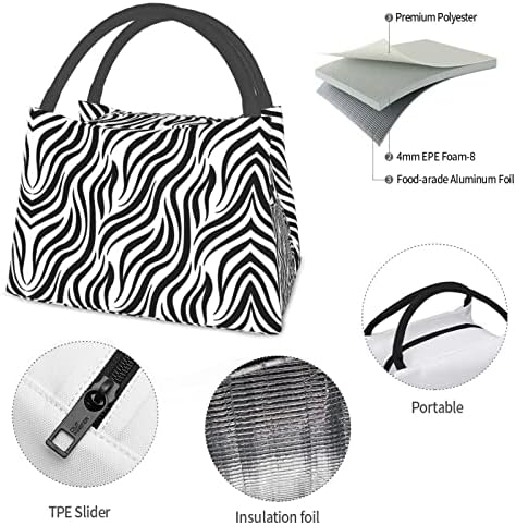 Torba za ručak s otiskom Zebra - prijenosna višenamjenska torba za toplinsku izolaciju pogodna za piknike, izlete u ured