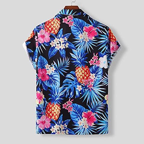 Vintage majice za muškarce tropska havajska košulja s kratkim rukavima Ljetna gumba dolje majica opuštena u formatu casual plaže vrhovi