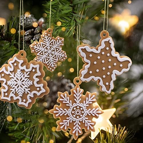 20pcs božićni ukrasi snježne pahuljice mini stablo viseći ukrasi silikonski božićni ukrasi snježna pahulja zvijezda privjesak s konopcima