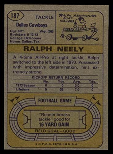 1974. Topps 187 Ralph Neely Dallas kauboji bivši kauboji Oklahoma
