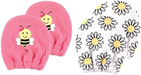 Luvable Friends Basic Scratch Mittens 2-Pack, Bee