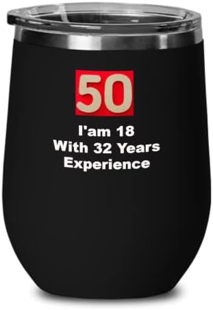 Značajan 50. rođendan, lijepa, smiješna Crna čaša s crvenom etiketom, najbolji poklon za pamćenje prijateljima, rođacima itd.