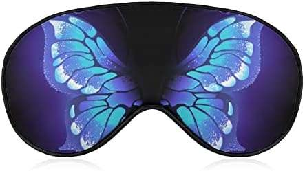 Ljubičasta leptir krila na crnoj mekim maskama za oči efektivno sjenčanje udobnost za spavanje s elastičnim podesivim remenom