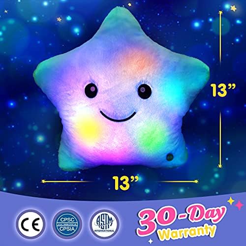 Wewill kreativni užareni led noćna svjetlost twinkle zvjezdani oblik plišanog jastuka punjenih igračaka, plava